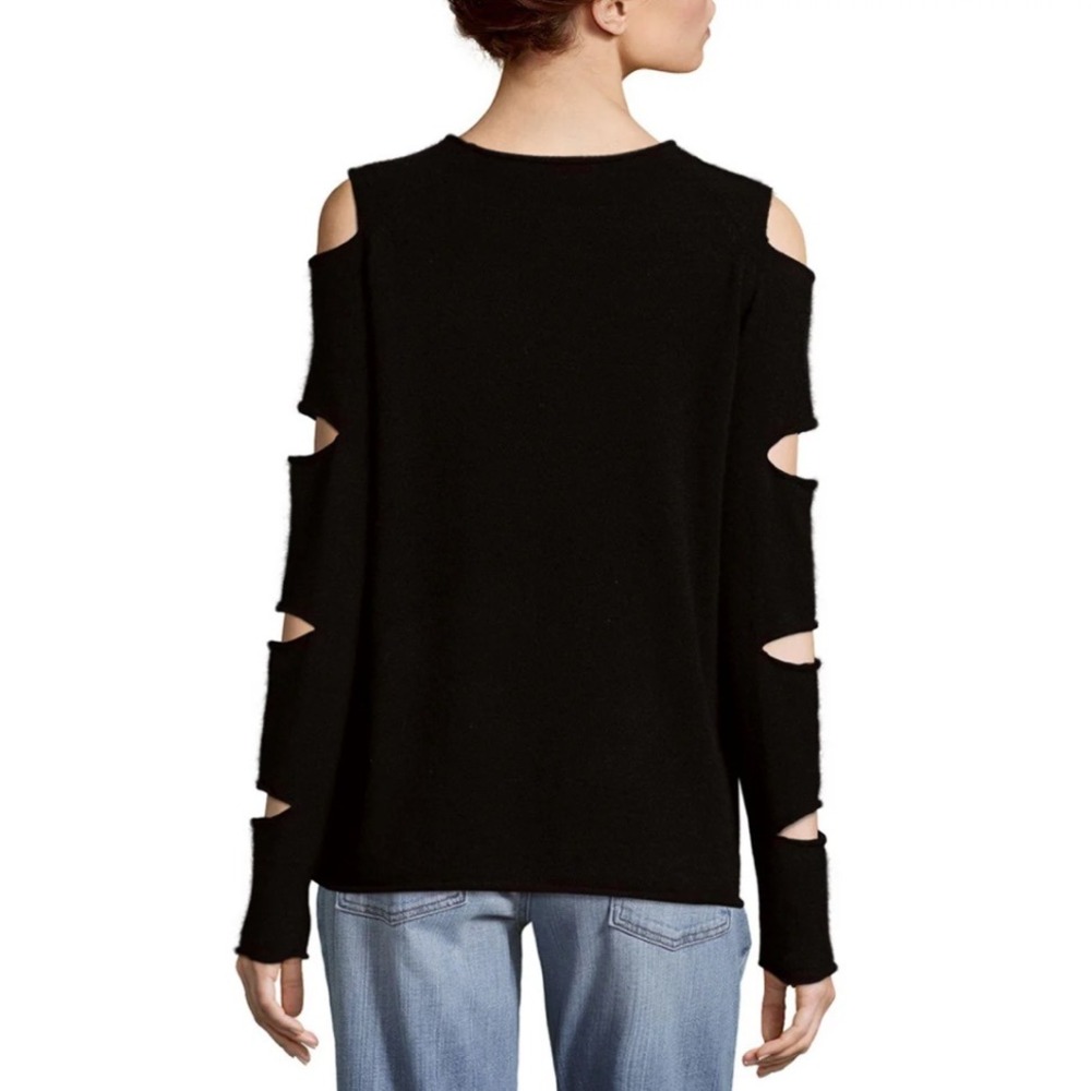 Skull Cashmere Tyrone Slash XS Black Pullover‎ Cutout Sleeve Knit Top Sweater - Picture 5 of 8